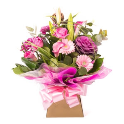 Ps I love you - Pinks and purples make this a striking romantic gift with a difference. 
