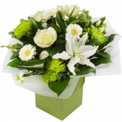 One In a Million - Luxurious natural green and white Hand Tied.
