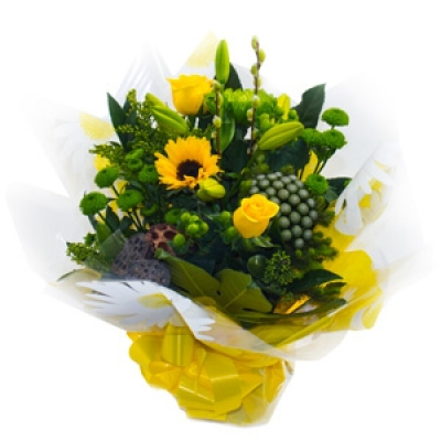 Lemon And Lime - A classic mix of sunflowers and lilys perfect for any occasion. Bring some sunshine into your loved ones lives with the colour of joy, happiness and energy, coupled with natural green serenity.
