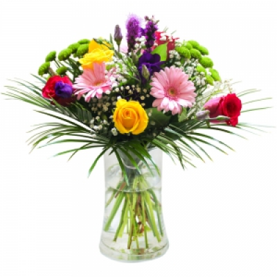 Fresh Morning - This casual collection of flowers is sure to delight. (Vase not included)
