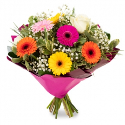 Good Vibes - Send good vibes with this funky colourful collection of flowers to brighten their day. A wonderful gift for many occasions. Beautifully presented and personally delivered by a local florist. 
