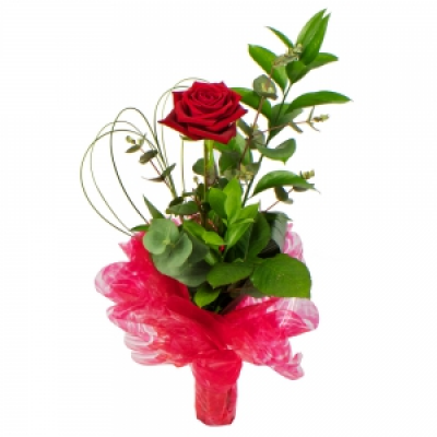 You're The One - A single red rose delivered  in a simple vase by your chosen florist. 
