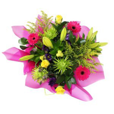 Summer Splash - Pinks Yellows and Lime Greens. A bright splash of colour, perfect to celebrate happy news
